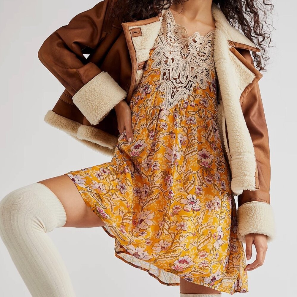 Free People Margot Printed Mini Dress – Size XS